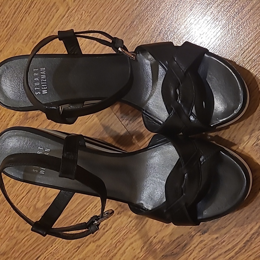 Stuart Weitzman wedge sandal.